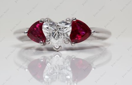 Heart shaped ruby engagement rings