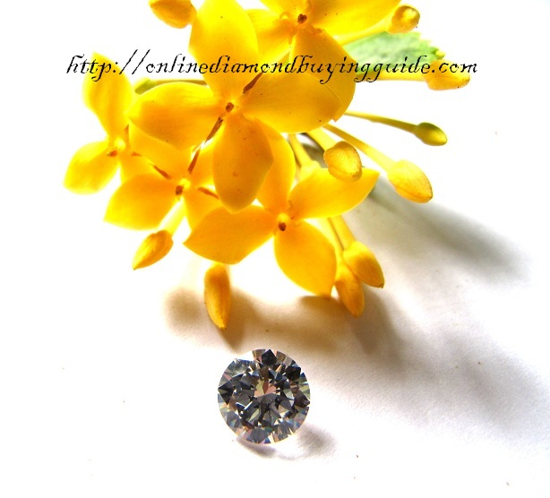 round brilliant cut with petite yellow flowers