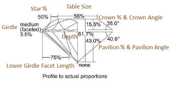 diamond proportions with description and explaination