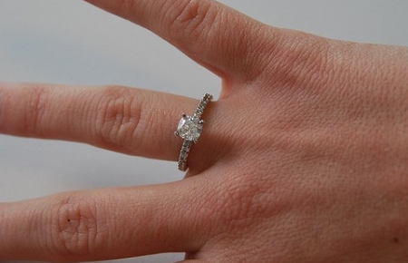 cushion cut with pave setting