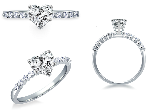 different view profiles of engagement ring setting 
