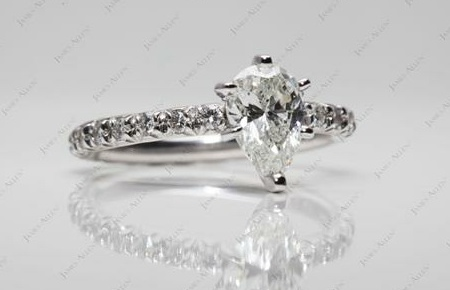 french cut pave set diamond ring