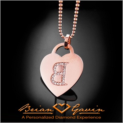 Heart Shaped Pendant in Rose Gold With Encrusted Signature Melees