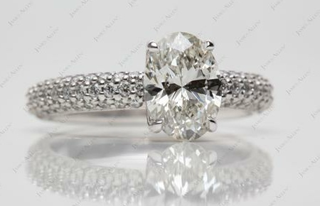 pave set oval diamond wedding ring