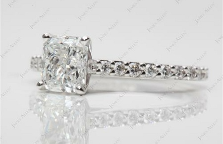 pave setting with radiant cut diamond