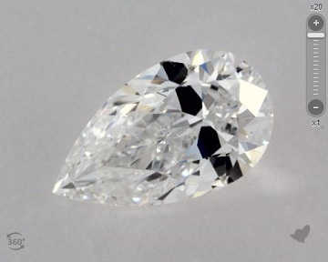 poorly cut pear shape diamond with darkness