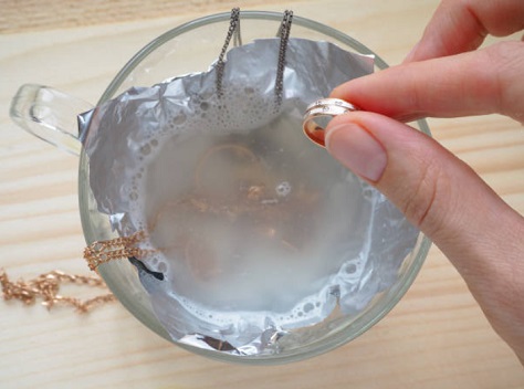 routine maintenance of your jewelry and washing them at home tips in a cup