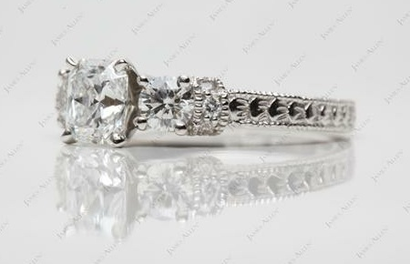 royal antique styled radiant cut diamond