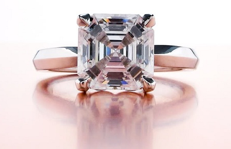 solitaire setting with asscher center stone