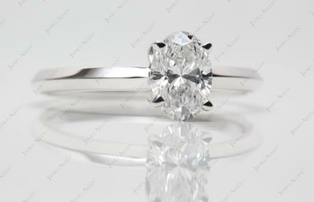 solitaire shaped oval diamond