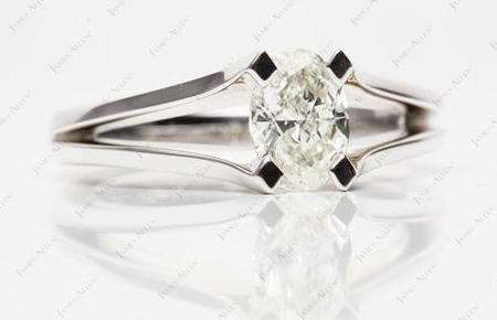tension set oval cut diamond