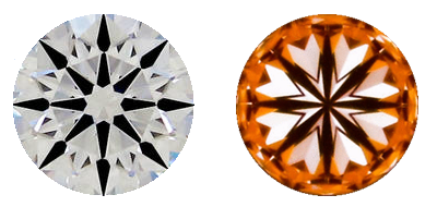 top view and bottom view of the super ideal diamonds