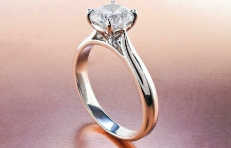 v prong thin shank solitaire setting