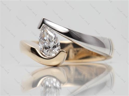 tension setting engagement rings with pear cut diamond