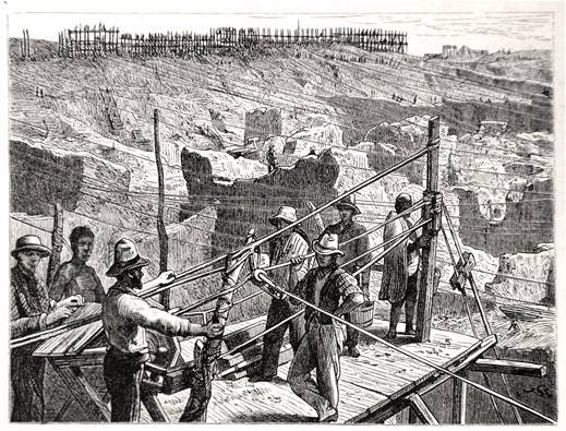 Kimberley diamond mine in 1872