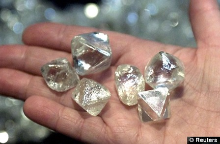 rough diamonds of 50 carats