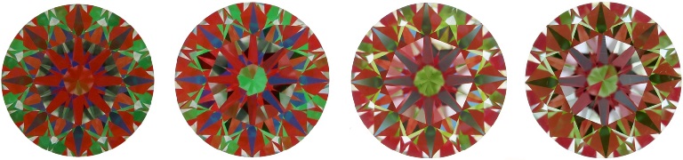 asets of poorly cut round diamonds