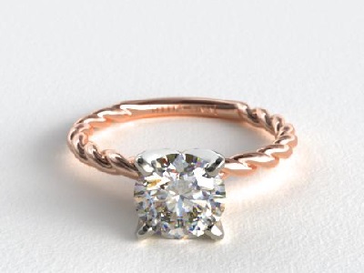 rose gold cable rope design ring