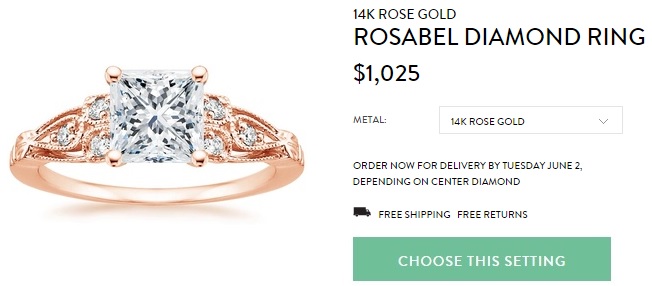 14k rose gold rosabel ring