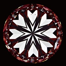hearts patterning for super ideal round diamond