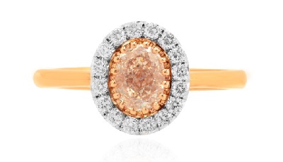 oval rose gold pink diamond ring