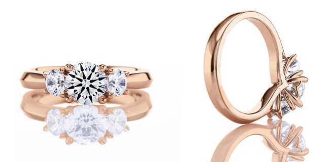 diana ring rose and white gold