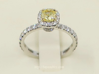 halo pave canary diamond ring