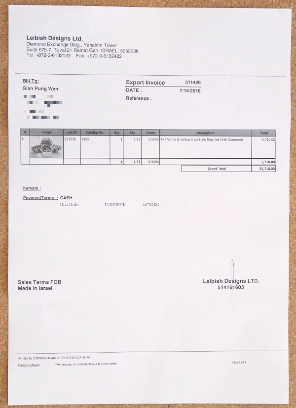invoice that shows price and billing