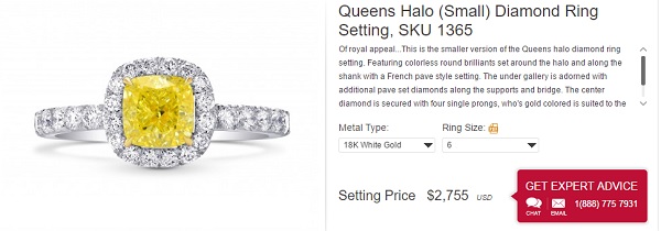 queens halo small diamond ring setting halo