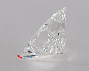 low crown angles in princess cut diamond