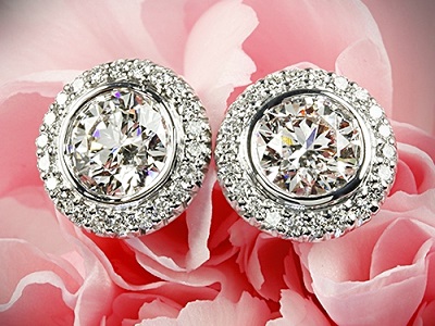 ritani bella vita halo diamond earrings