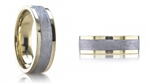 mens designer wedding rings made from meteorite