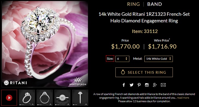 2.5 carat round diamond ring ritani designer