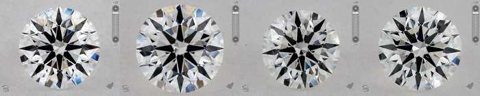 comparing colorless diamond d against near colorless h i j diamonds