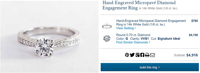 5k wedding ring engraved motifs