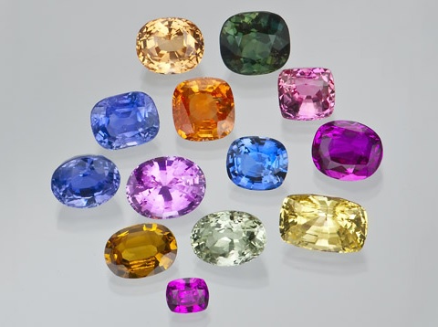 different color hues of sapphires