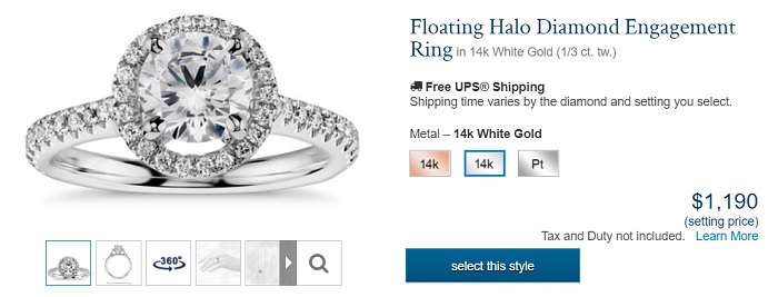 what is a pave setting with floating halo and sidestones - picture