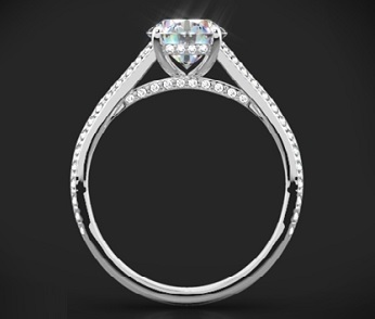 arches on profile view of diamond ring