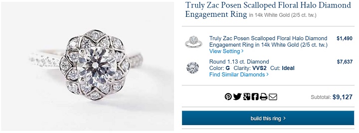 ten thousand dollar floral engagement ring