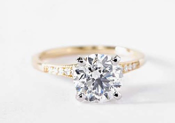 graduated milgrain melee diamond ring 18k yellow gold comparison