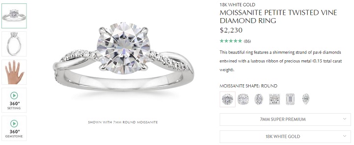 moissanite engagement ring review brilliant earth