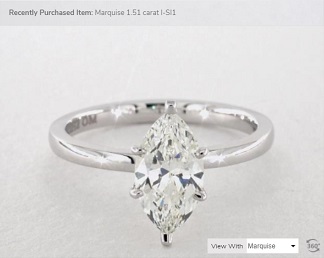solitaire marquise diamond engagement ring style 1.5 carat