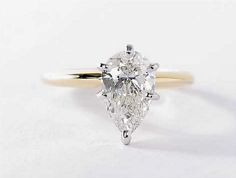 yellow gold 14k 1 ct pear shape engagement ring