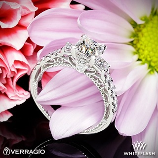 branded designer 3 stone diamond anniversary ring verragio