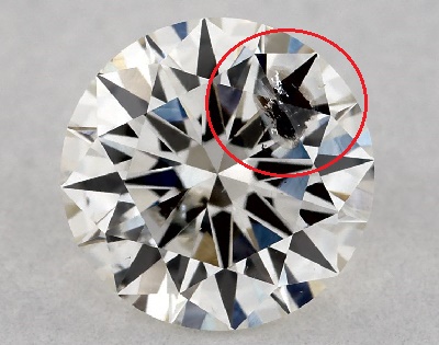 i2 diamond quality with visible black speck