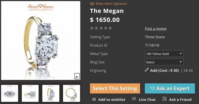 the meghan markle replica yellow gold diamond ring