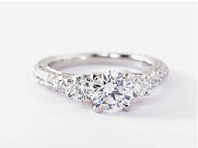 3 Ct Round Diamond Anniversary Engagement Ring White Gold Platinum finish