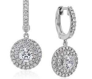 diamond double hoop earrings