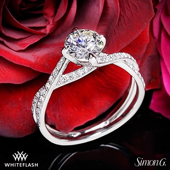 pave swirl ring setting design platinum