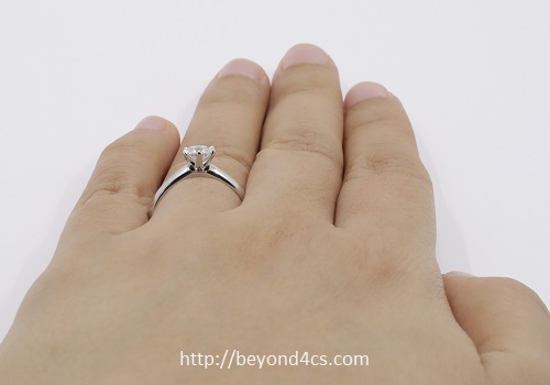h color diamond ring side profile examination